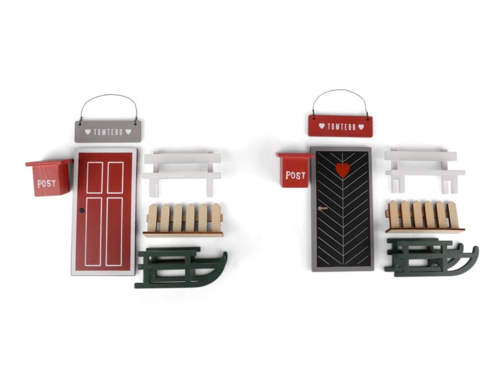 Nisse set Tomte Bo Röd dörr