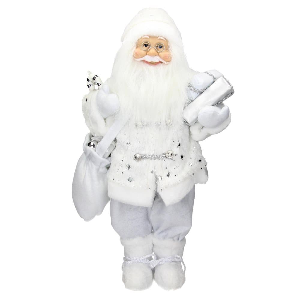 ECD Germany Santa Claus från Polyresin, 24 x 14 x 47 cm, vit, vinter, bordsdekoration, vinterdekor, jul, figur, dekoration, jultomten, nicholas, deco