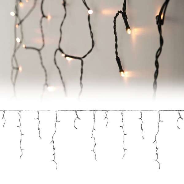 ECD Germany LED Lysgardin 12m 360 Varmt hvide LED'er, Isicle Fairy Lights LED Fairy Lights Curtain Christmas Frysning Gardin,Jullamper Juledekoration