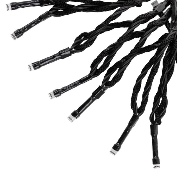ECD Germany FlagPole Fairy Lights, 6 Strands 2,08 metriä 192 LED lämpimänä valkoisessa puissa, sis. 6 silli ja 6 kaapelitiivisteet, musta, IP44