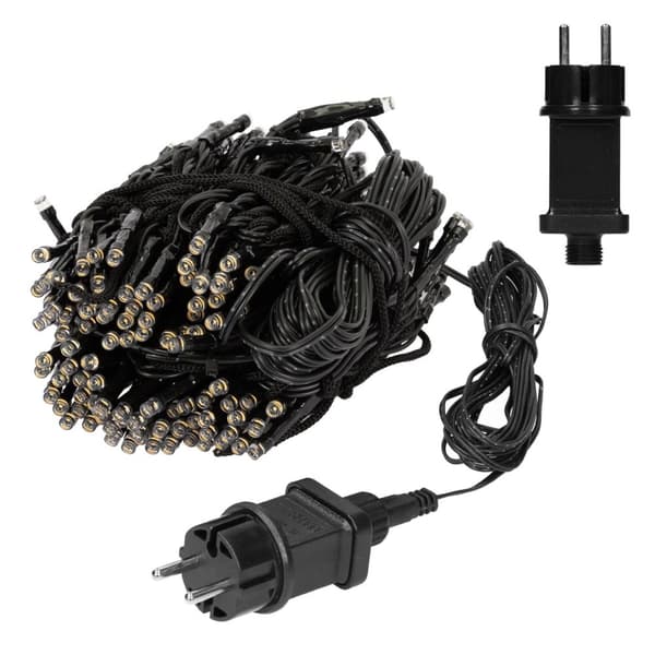 ECD Germany Flagpole Fairy Lights, 6 tråde på 2,08 meter med 192 LED i varm hvid til træer, inkl. 6 sild og 6 kabelbånd, sort, IP44, Udenfor