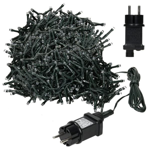 Joulukuusen koristelu LED-valoketju 24m valkoinen 1200 LED-lamput