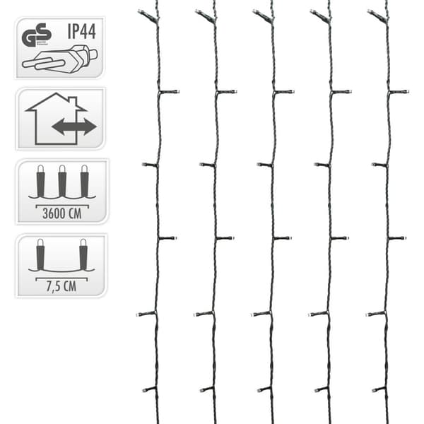 ECD Germany Led Fairy valot joulua varten 480 LEDiä, 36m, lämmin valkoinen, IP44, jouluvalot Jouluvalo ketju joulukuusi, ketju vihreä kaapeli