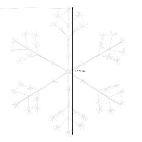 Joulukoriste LED lumihiutale 384 lämpimän valkoista LEDiä IP44 120 cm