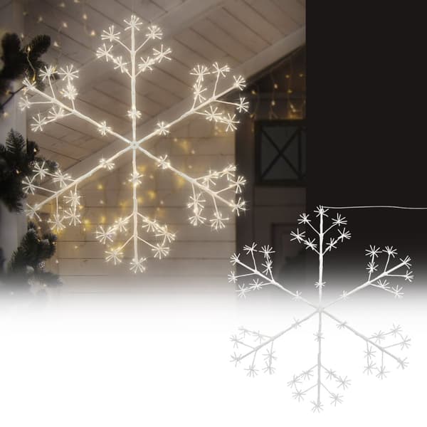 Joulukoriste LED lumihiutale 384 lämpimän valkoista LEDiä IP44 120 cm