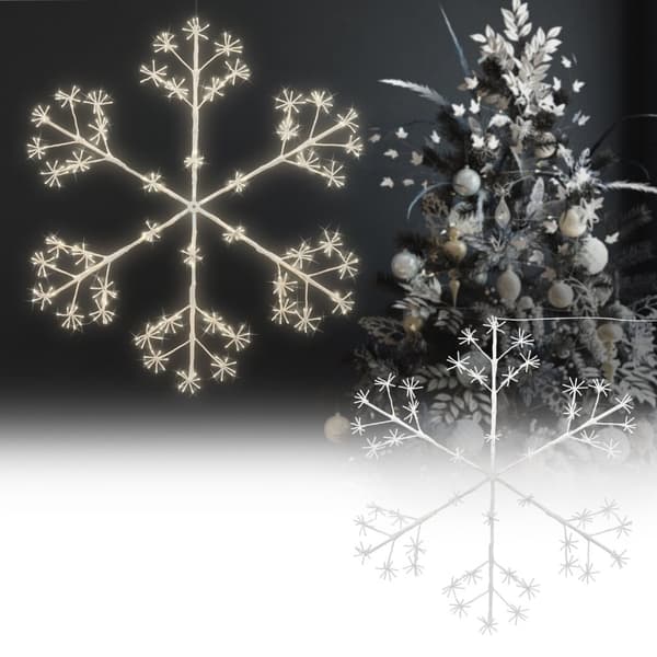 Juldekoration LED snöflinga med 384 varmvita lysdioder IP44 120 cm