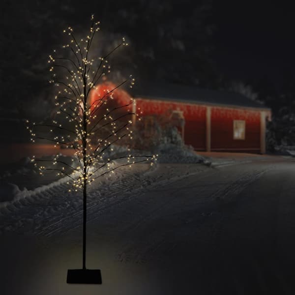 Juledekoration LED-træ med 360 varme hvide lysdioder IP44 150 cm