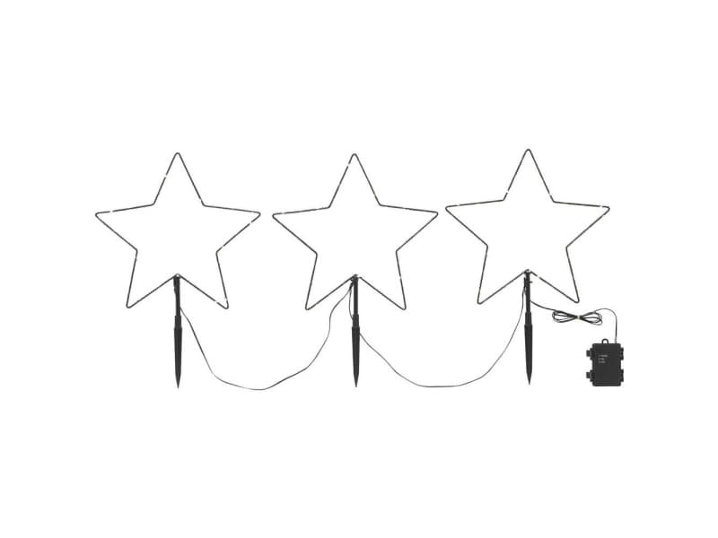 Sygonix SY-5149664 Stjerner Varmhvid LED (RGB) Sort Timer