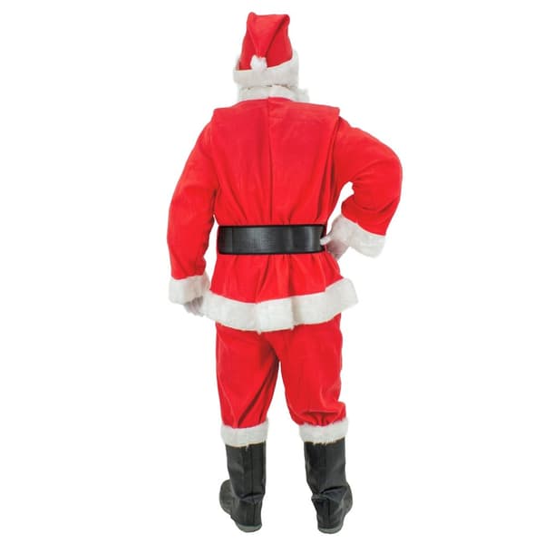 Julemandskostume 9-delt rød/hvid One Size Polyester