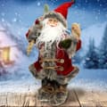 Miniatyrbild 8 av 8: Jultomte Deco Figur 37 cm hög röd/grå rock med presentpåse