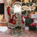 Miniatyrbild 1 av 8: Jultomte Deco Figur 37 cm hög röd/grå rock med presentpåse