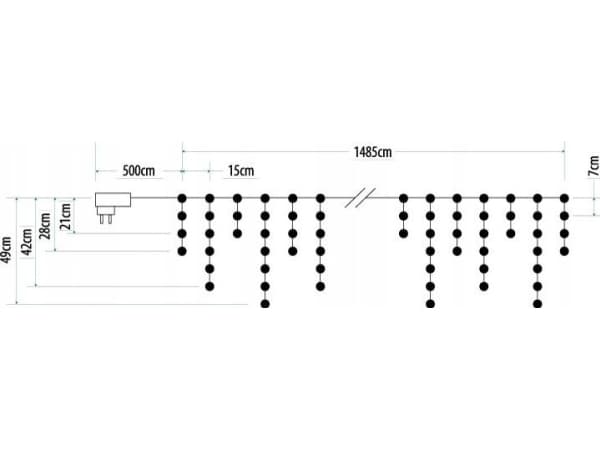 Christmas tree lights Rum-Lux Outdoor Christmas tree lights icicles LZS-ECO-LED-500 mix RUM-LUX
