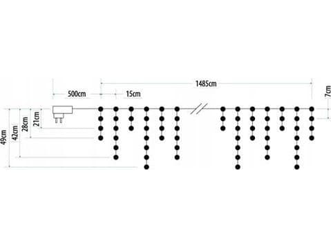 Christmas tree lights Rum-Lux Christmas tree lights, icicles LZS-ECO-LED-500 cold white RUM-LUX