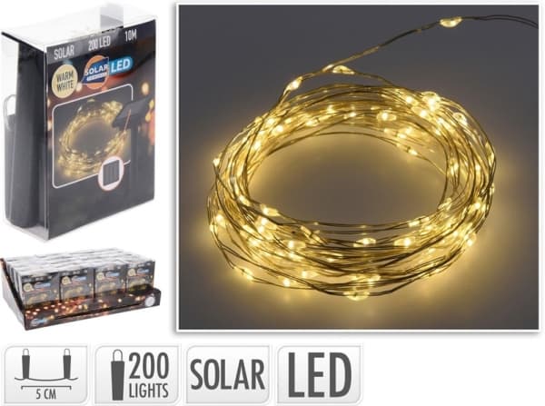 ProGarden SOLAR-puutarhan valot 200x LED eco light 12m