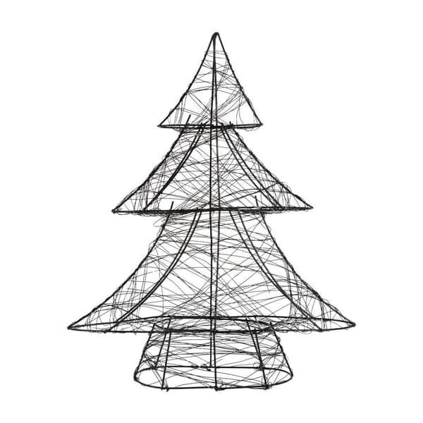 LED-julgran 40 cm svart metall med varmvita LED-lampor