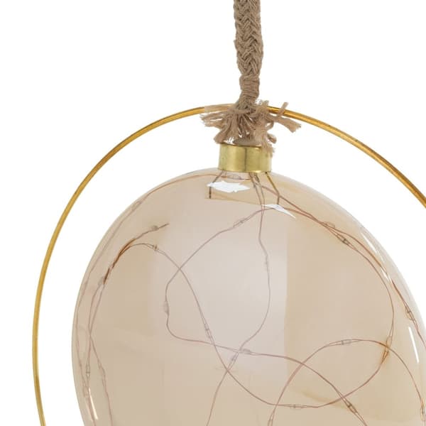 LED-julkula Ø15 cm guld av metall med varmvita LED-lampor