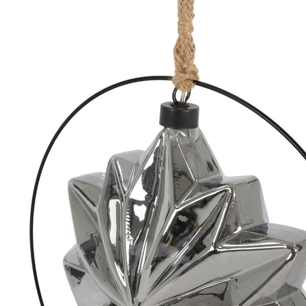 LED-julestjerne Ø18 cm grå metal med varmhvide LED'er
