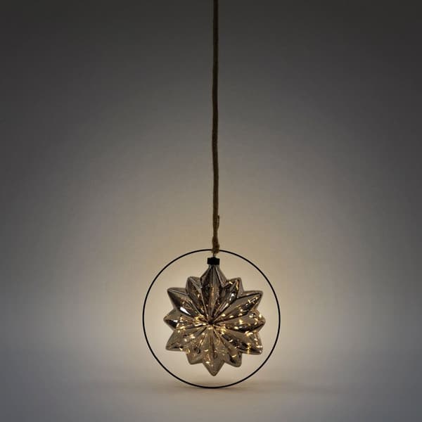 LED-julestjerne Ø18 cm grå metal med varmhvide LED'er