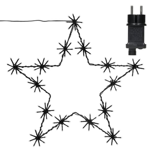 Julestjerne med 120 varmhvide lysdioder 50 cm sort metal