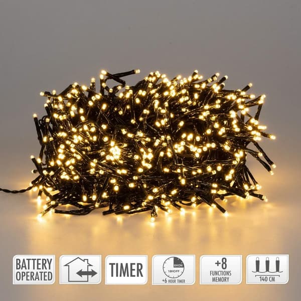 LED-ljuskedja 1,4 m med 192 LED-lampor Varmvit IP44