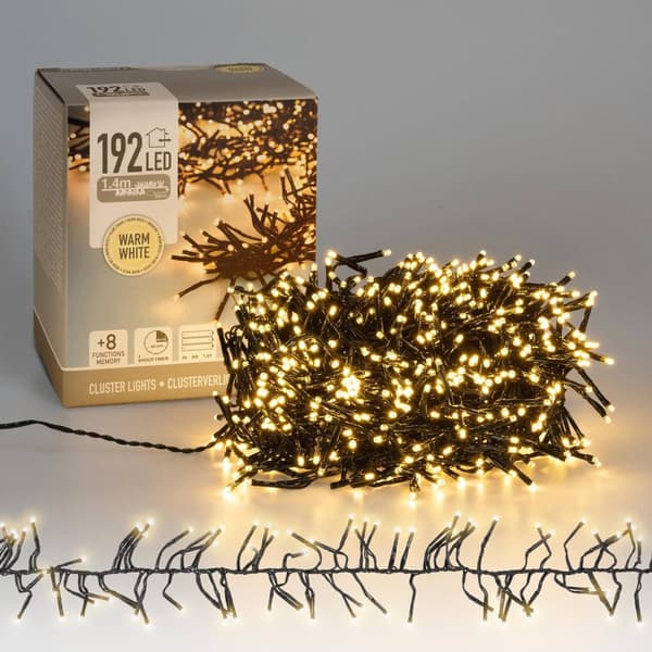 LED-ljuskedja 1,4 m med 192 LED-lampor Varmvit IP44