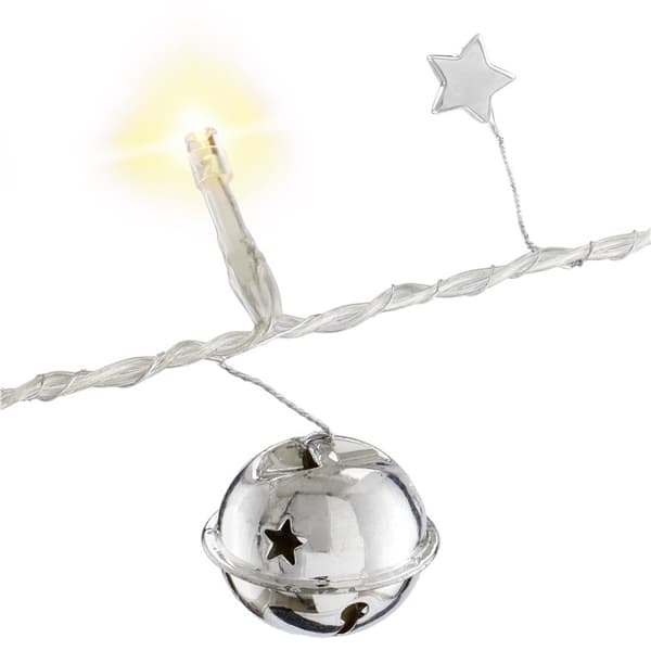Goobay 10 LED-lampor "Klockor" med timerfunktion, varmvit (3000 K), batteridriven