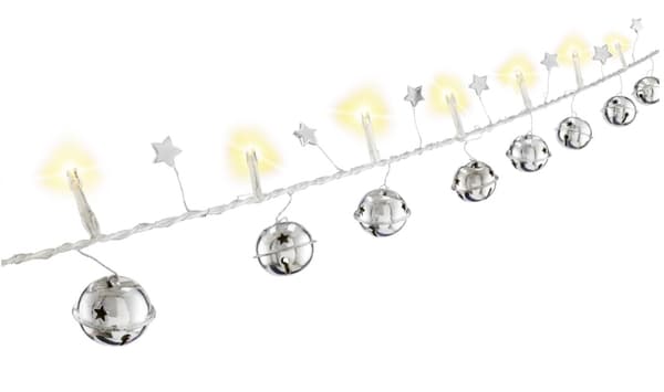 Goobay 10 LED-lampor "Klockor" med timerfunktion, varmvit (3000 K), batteridriven