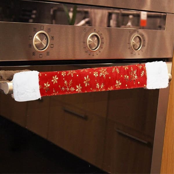 4-pack Christmas pellavakankainen jääkaapin oven kahvan suojakuori Joulu
