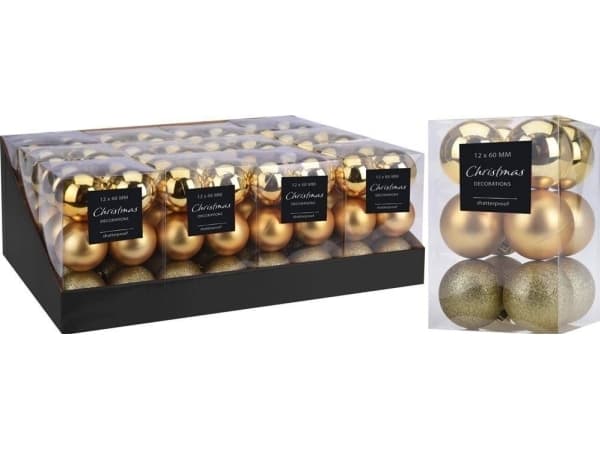 Affek Design Set med 12 kulor 6cm guld