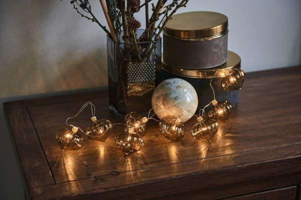Sirius Home Millie Garland, Kjede, Brun, 8 ampuller, Batteri, AA, 1300 mm