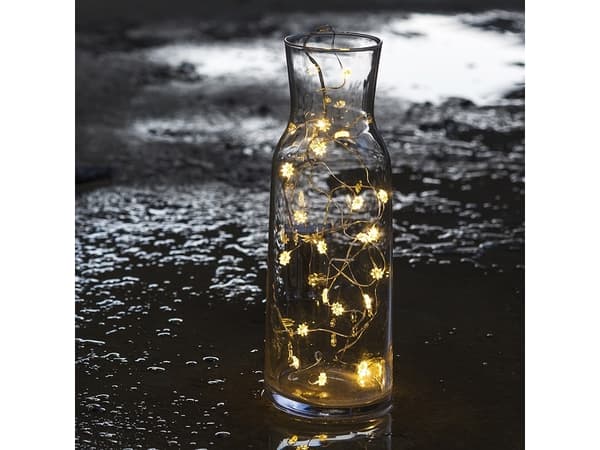 Sirius Silke Lyskæde Mini Blomster - 20 LED - Klar/Sølv