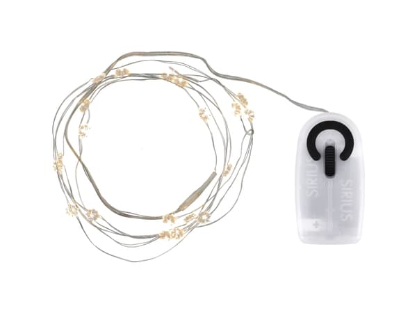 Sirius Silke Lyskæde Mini Blomster - 20 LED - Klar/Sølv Sølv