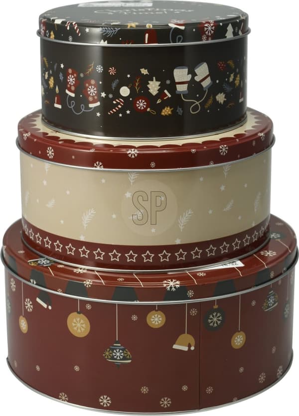 Burk Plåt Julmotiv 3-set