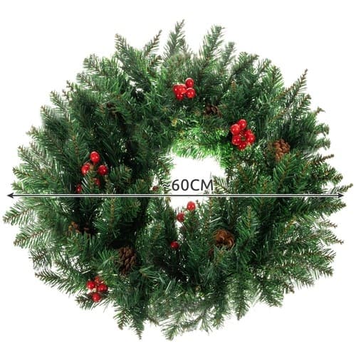 Julepynt Dørkrans Dekorativ Ornamental Ornament 60cm Tykk XXL