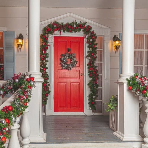 Julepynt Dørkrans Dekorativ Ornamental Ornament 60cm Tykk XXL