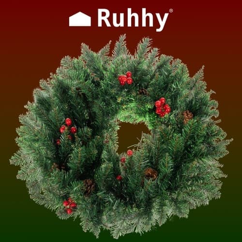 Julepynt Dørkrans Dekorativ Ornamental Ornament 60cm Tykk XXL