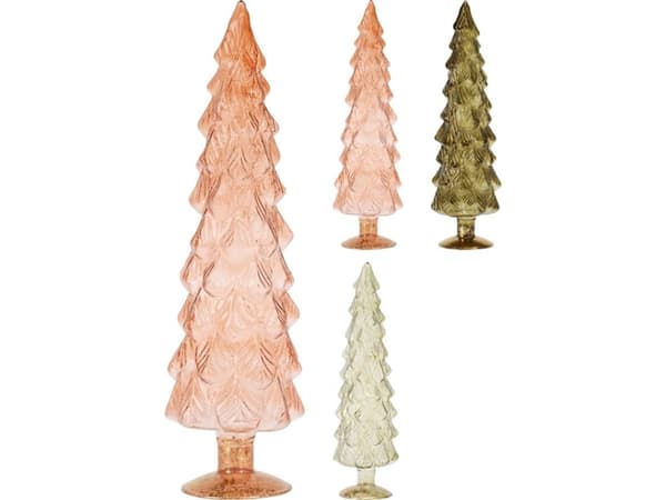 GLASS DECORATION CHRISTMAS TREE 35X10CM