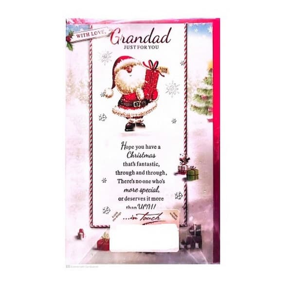 Simon Elvin Just For You Grandad Santa Claus Christmas Card (Pack of 6) White/Red One Size
