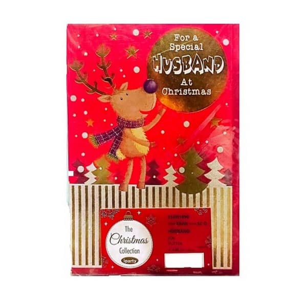 Simon Elvin For A Special Husband Christmas Card (Pack of 12) Red/Brown/White One Size