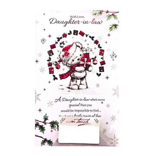 Simon Elvin With Love Daughter In Law Christmas Card (Pack of 6) White/Red One Size