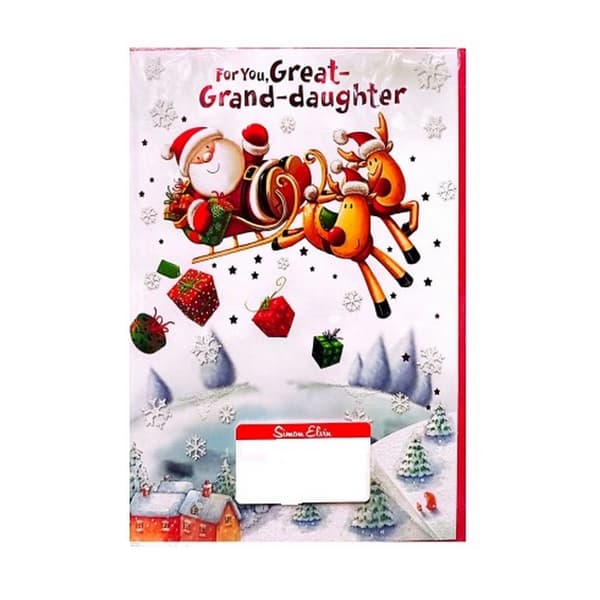 Simon Elvin Julkort till din gammelmormorsdotter (Förpackning med 6 st) White/Red One Size