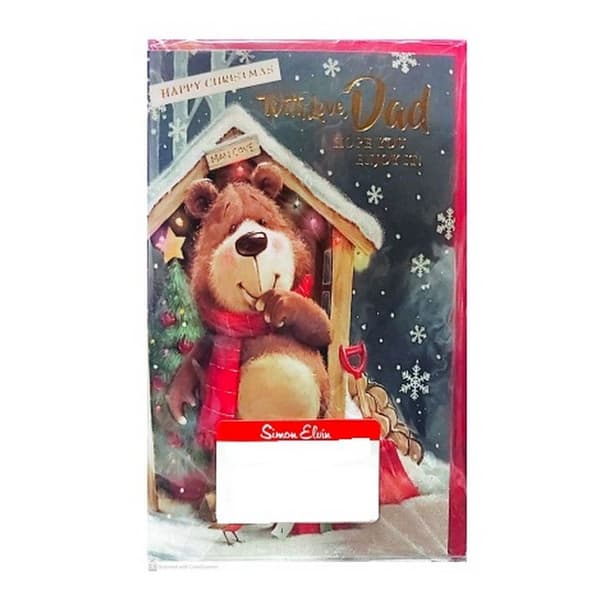 Simon Elvin With Love Dad Bear Christmas Card (Pack of 6) Multicoloured One Size