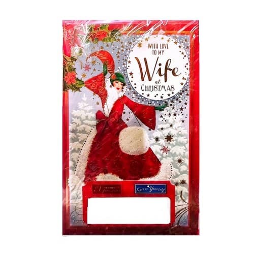 Simon Elvin With Love To My Wife Christmas Card (Pack of 6) Red/White One Size