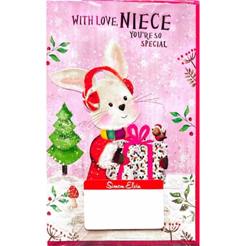 Simon Elvin With Love Niece Christmas Card (Pack of 6) Multicoloured One Size