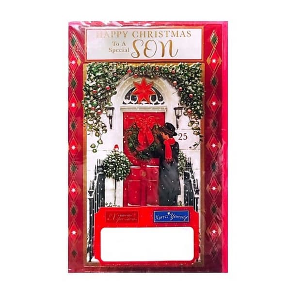 Simon Elvin To A Special Son Christmas Card (Pack of 6) Red/White/Green One Size