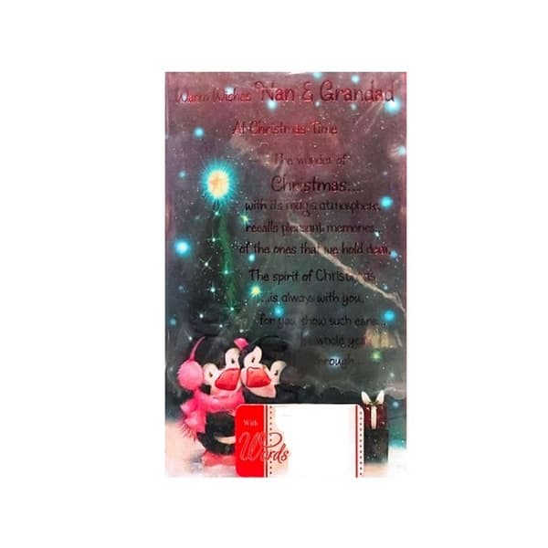 Simon Elvin Nan And Grandad Christmas Card (Pack of 6) Multicoloured One Size