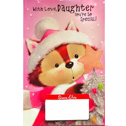 Simon Elvin With Love Daughter Christmas Card (Pack of 6) Multicoloured One Size
