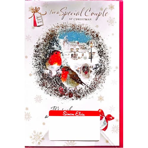 Simon Elvin For A Special Couple Christmas Card (Pack of 6) White/Red One Size