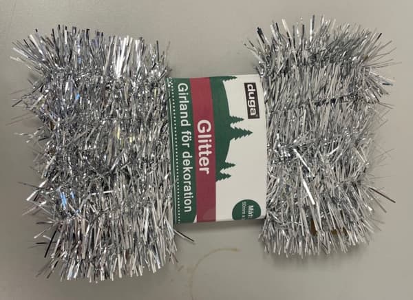 Glitter Girlang Silver Flamsäker 3 meter