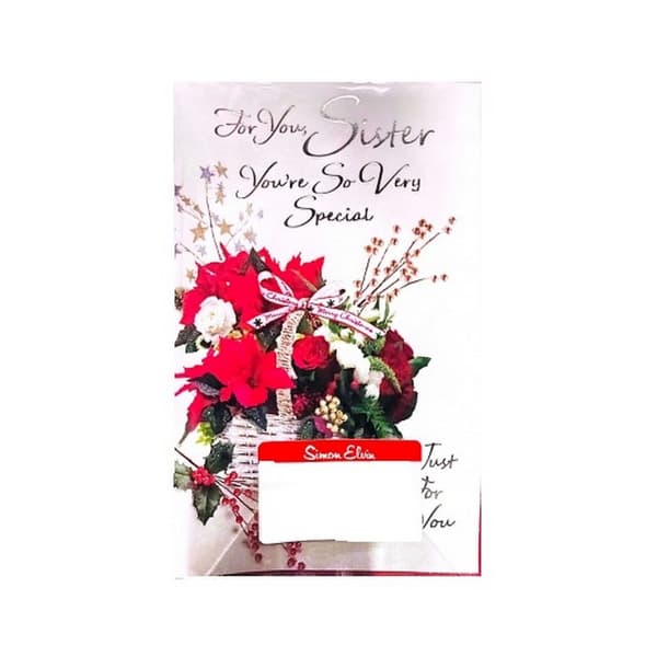 Simon Elvin For You Sisiter You´re So Very Special Christmas Card (Pack of 6) White/Red/Green One Size